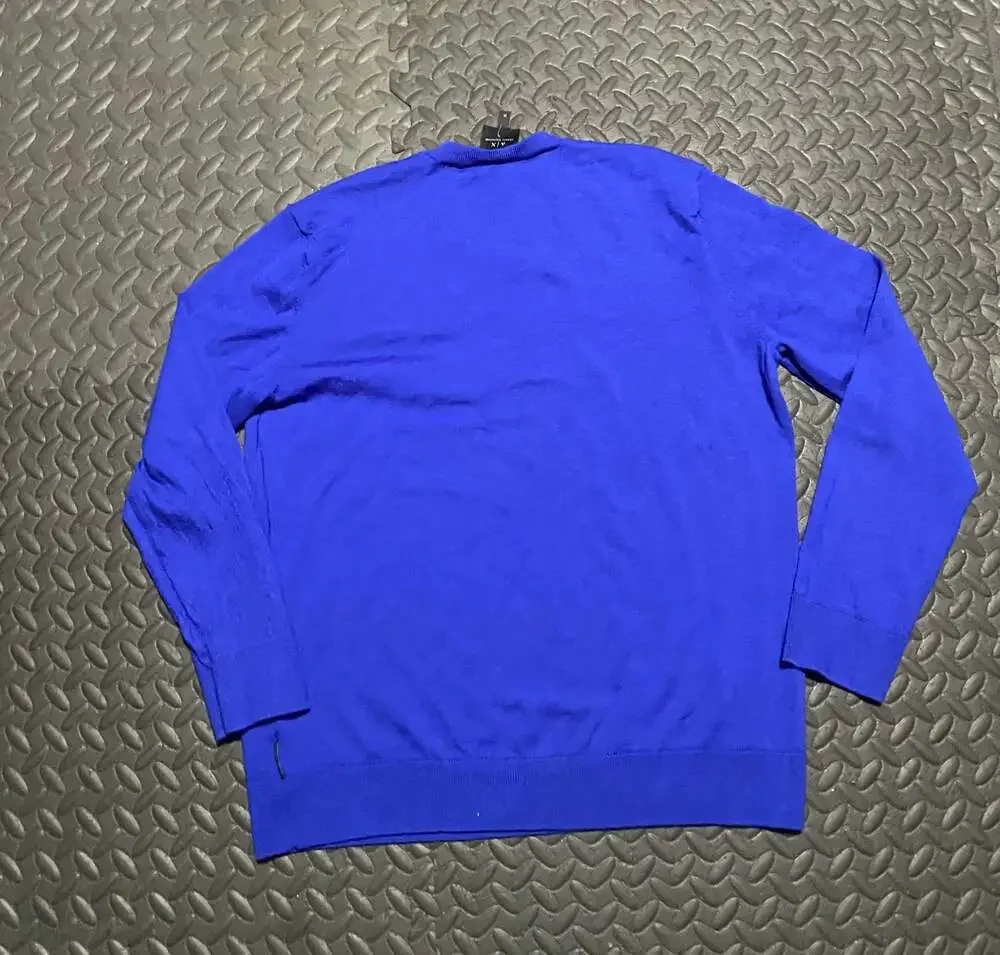 A/X Exchange Men's Royal Blue V-Neck Long Sleeve Sweater, Size XL
